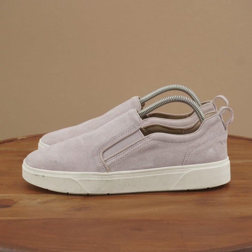 Vionic Slip-On Suede Sneakers in Light Lavender - Picture 4 of 15
